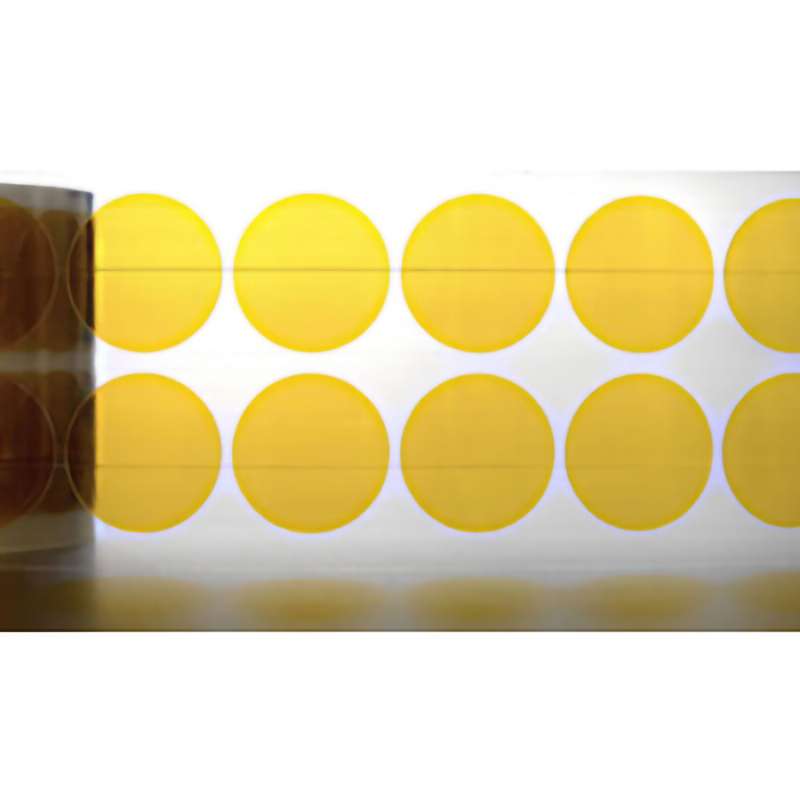 Kapton Disc, 7/8", 3" Core, 2.5 mil, Silicone, 1000/Roll